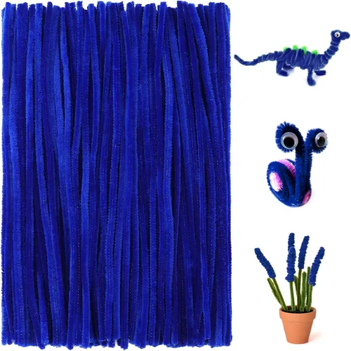 Miniatura 10 de 100 piezas de limpiadores de tuberías para manualidades navideñas verde oscuro, limpiadores de tuberías a granel 0.23"X12" tallos de chenilla