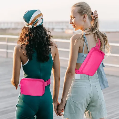 Miniatura 62 de Riñonera, bolsa para cinturón, correa ajustable ajustable de 40 pulgadas, para mujeres y hombres