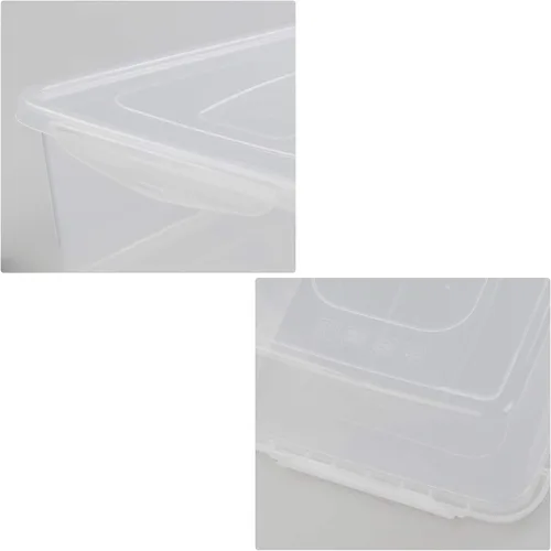 Miniatura 5 de Contenedores de almacenamiento de plástico de 14 cuartos de galón con tapa, caja de cierre transparente, juego de 4