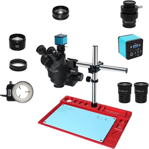 Miniatura 7 de Kit de accesorios para microscopio 38MP H_DMI USB Microscopio Digital Cámara 3.5X-90X Simul-Focal Trinocular Estéreo Microscopio Zoom Microscopio