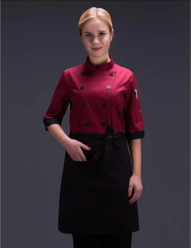 Miniatura 2 de Chaqueta de chef clásica de manga 34 con doble botonadura para mujer