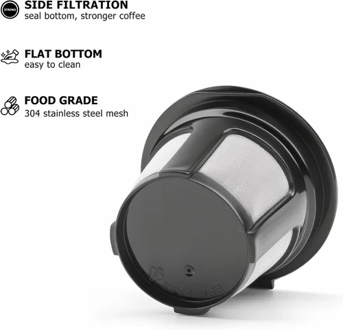 Miniatura 5 de Paquete de 4 tazas K reutilizables para cafeteras Keurig 2.0 y 1.0, cápsulas de café recargables universales compatibles con Keurig K-Mini, Duo