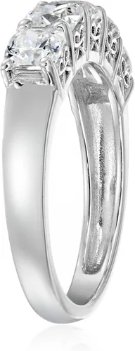 Miniatura 2 de Tienda Collection Platinum or Gold Plated Sterling Silver Fancy Cut 5-Stone Ring made with Infinite Elements Zirconia