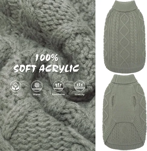 Miniatura 2 de BINGPET Suéter de Punto Térmico para Perros Pequeños, Medianos y Grandes, Abrigo de Invierno para Perros y Gatos, Conjuntos de Sudaderas Cálidas