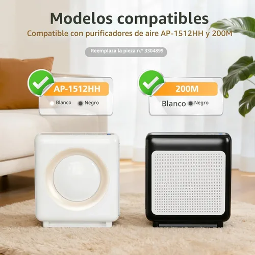 Miniatura 3 de AP-1512HH Juego de repuesto de filtro para purificadores de aire Coway Airmega AP-1512HH y Airmega 200M, 2 filtros HEPA y 6 prefiltros de carbono, 2