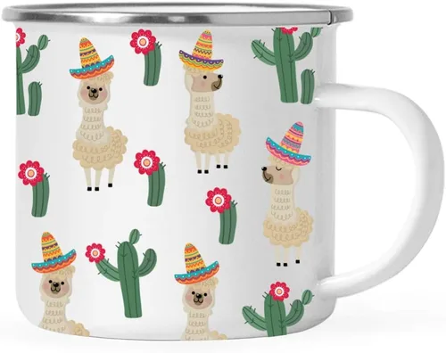 Miniatura 18 de Andaz Press Taza de café de acero inoxidable con temática de alpaca de 11 onzas, regalo de broma, colorido gráfico de llama bohemio, 1 paquete, taza