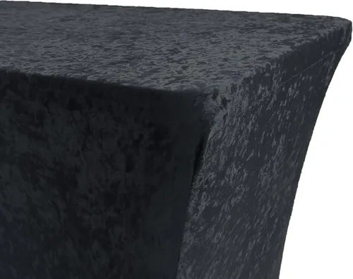 Miniatura 3 de YOUR CHAIR COVERS - Mantel rectangular de terciopelo ajustable de elastano de 6 pies, para patio, mantel elástico, color negro