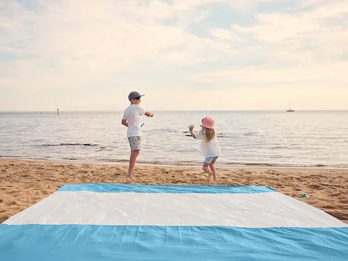 Miniatura 9 de WEKAPO Manta de Playa Resistente a la Arena e Impermeable, Alfombrilla de Playa Extra Grande, Alfombrilla Sin Arena de Tamaño Grande y Compacta