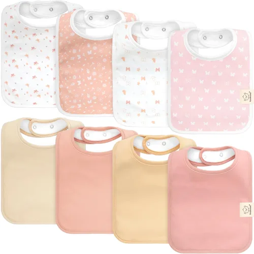 KeaBabies Paquete de 8 baberos orgánicos para bebés para niños y niñas - Baberos súper absorbentes de algodón para bebé niña y niño, baberos para