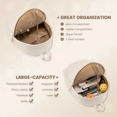 Miniatura 4 de Sucipi Bolsas de tenis para mujeres, Mochila bolsa acolchada para raqueta de tenis para raqueta de tenis, palas de pickleball, bádminton