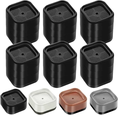 Miniatura 11 de Paquete de 12 elevadores de muebles de 1, 2 o 3 pulgadas, elevadores de cama ajustables resistentes para mesa, escritorio, sofá, silla, gabinete