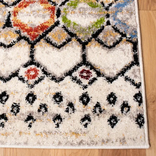 Miniatura 4 de SAFAVIEH Amsterdam Collection Alfombra Decorativa - 2.3 pies x 4 pies, Negro & Multi, Diseño Marroquí Bohemio, Sin Desprendimiento y Fácil Cuidado