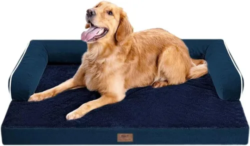 Miniatura 40 de Cama ortopédica impermeable para perros pequeños, cama para perros de tamaño mediano, cómoda cama para mascotas y gatos con lados, funda extraíble