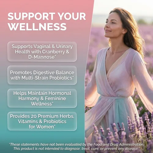 Miniatura 2 de Clean Nutraceuticals Probióticos para mujeres con D manosa, extracto de arándano, ñame silvestre, chasteberry – 20 cepas probióticas y prebióticas