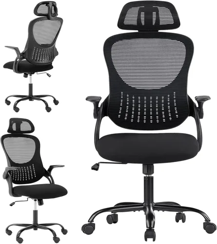 Silla de escritorio de oficina, silla de trabajo ergonómica de malla con respaldo alto, silla de trabajo para oficina en casa, silla de escritorio