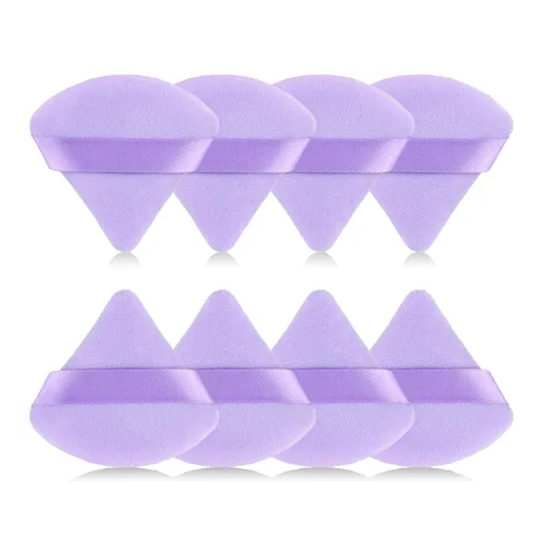 Miniatura 9 de 8 piezas Esponja para polvo de cara en forma de triángulo, suave y aterciopelada, para polvo suelto, polvo corporal, esponja de maquillaje