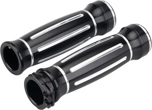 Negro aluminio CNC 1 "manillar de la motocicleta mano agarre para Harley Touring Dyna Softail Sportster XL883 1200