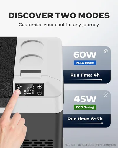 Miniatura 3 de Marsail Refrigerador de 12 voltios para automóvil, enfriador eléctrico de 24 cuartos, refrigerador portátil para auto con opción de alimentación por
