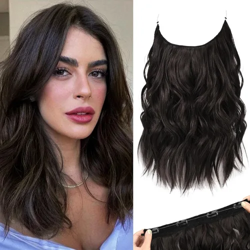 Miniatura 24 de REECHO Extensiones de cabello con alambre invisible con trama de encaje más delgada y suave