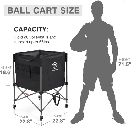 Miniatura 3 de EVER ADVANCED Carrito de almacenamiento de bolas rodantes, ruedas con cerradura, 33 x 22.8 pulgadas/45 x 25 pulgadas, plegable, para garaje,