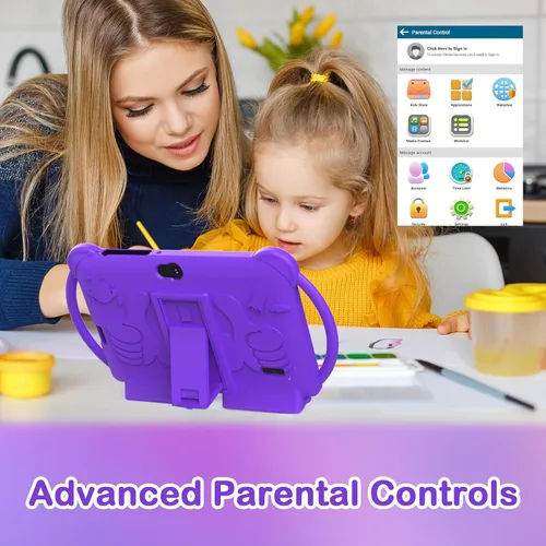 Miniatura 7 de Tablet para niños, tablet de 7 pulgadas para niños 4GB+32GB admite expansión de 1TB, control parental preinstalado, tablet educativa para niños