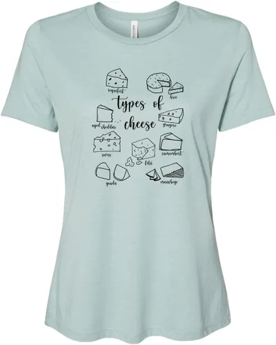 Miniatura 14 de Cute Women's Screen Printed Crew Neck Tee, Shirts With Sayings, Dusty Blue or Olive