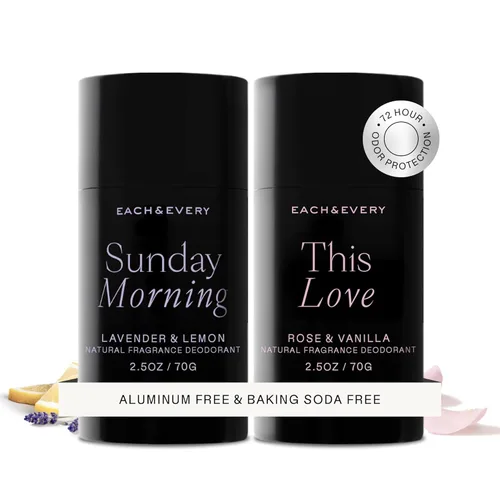 Miniatura 10 de Each & Every Desodorante sin aluminio para mujeres y hombres, fragancia natural, protección contra olores de 72 horas, desodorante no tóxico
