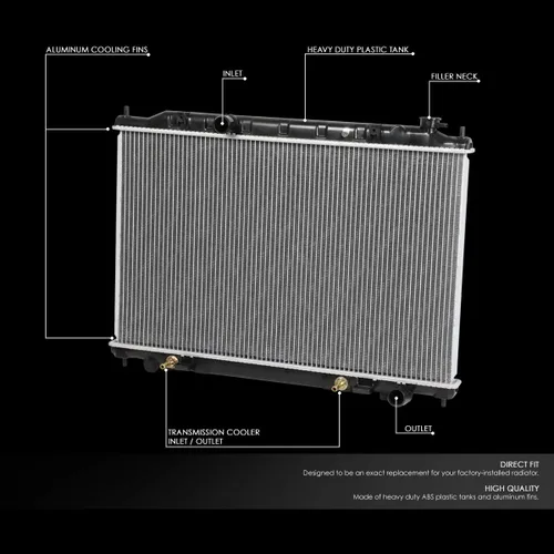 Miniatura 2 de DNA Motoring OEM-RA-2692 Radiador de refrigeración de aluminio estilo OE compatible con 04-09 Quest 3.5 AT, 28-5/8 pulgadas de ancho x 17-3/4