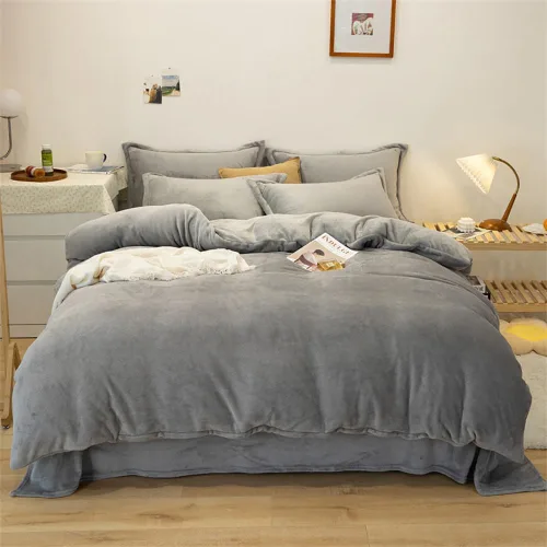 Miniatura 37 de Houseri Juego de Edredón de Terciopelo Azul Twin Azul Claro Esponjoso Juegos de Ropa de Cama Twin Azul Polvoriento Ropa de Cama de Franela Niños