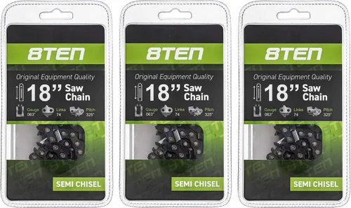 Miniatura 55 de 8TEN Cadena de motosierra semi cincel de 6 pulgadas .050 1/4 42 DL para Worx WG320 Black & Decker LLP120 (paquete de 3)