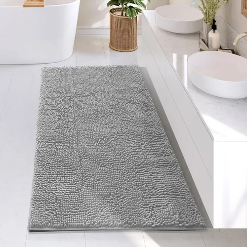 Miniatura 84 de Hearth & Harbor Alfombras de baño, tapete de baño de chenilla - Alfombras de baño lavables a máquina para baño con respaldo antideslizante de goma