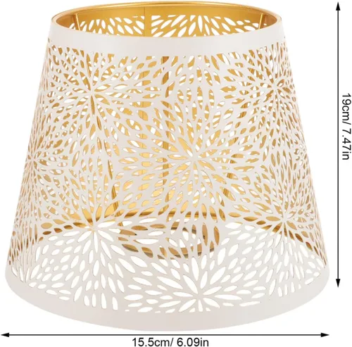 Miniatura 5 de Pantalla de lámpara de metal, sombra de árbol de hierro, sombra de lámpara E27, clip en la mesa, pantalla hueca, accesorios de luz para lámpara