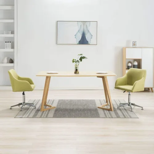 Green Fabric Dining Chair Set of 2, Swivel Kitchen Chairs with Adjustable Height, Modern Living Room Furniture for Home Office