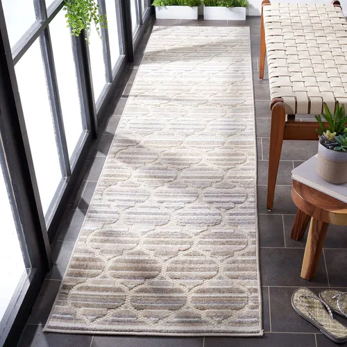 Miniatura 21 de SAFAVIEH Alfombra lavable para exteriores, colección Cabaña, 2'2" x 5', azul y gris, no desprende pelusa y fácil de limpiar, entrada puerta