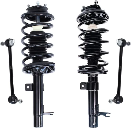 Miniatura 36 de Detroit Axle - Puntales delanteros con resorte helicoidal + enlaces de extremo de barras estabilizadoras de repuesto para Ford Flex Lincoln MKT