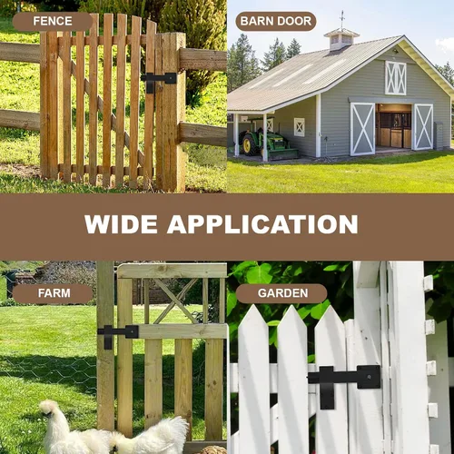 Miniatura 7 de Pestillo abatible para puerta de granero de 6 pulgadas, herrajes para puerta de cobertizo, puertas corredizas, negro mate