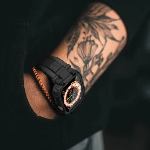 Miniatura 6 de amBand - Carcasa de Correas con Protector de Pantalla Compatible con Apple Watch Ultra 3/2/1 49mm para Hombres, Serie Deportiva M1 Funda Resistente