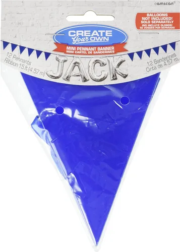 Banderín de papel mediano | Azul real | Decoración de fiesta