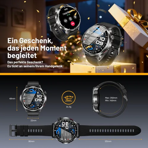 Miniatura 7 de Reloj inteligente para hombre, monitor de fitness HD de 1.52 pulgadas con presión arterial SpO2, monitor de sueño de frecuencia cardíaca, 110 modos