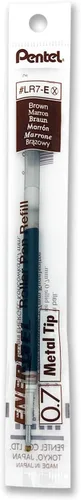 Miniatura 4 de Tinta de repuesto Pentel para bolígrafo de gel retráctil EnerGel RTX, paquete de 12, 0.7mm, punta media, marrón (LR7-E)