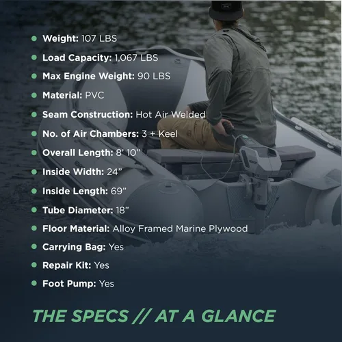 Miniatura 3 de Newport - Lancha deportiva inflable, modelo Dana, barco nodriza con quilla, con clasificación de la USCG, 10 caballos de fuerza, para 3 personas, 8