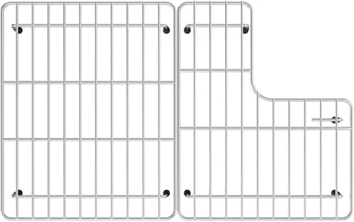 Miniatura 20 de Paquete de 2 rejillas de metal dorado para fregadero de cocina, 13"L X 11.6"W, protectores de fregadero de acero inoxidable con orificio de drenaje