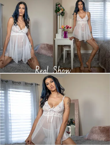Miniatura 4 de Avidlove Lencería para mujer, babydoll de encaje, camisón de malla, camisón de noche, lencería seductora