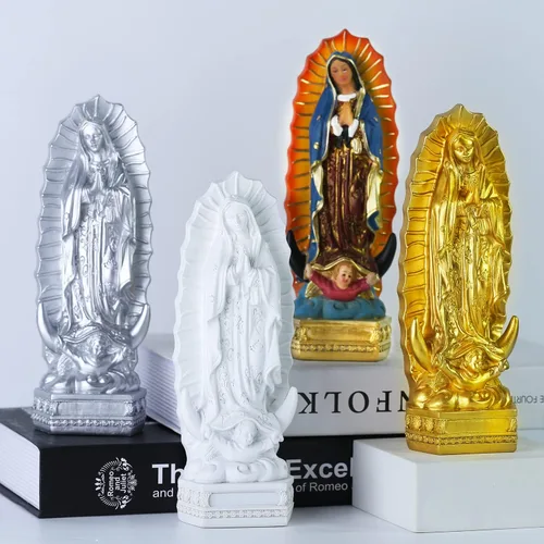 Miniatura 2 de orenm Figura de estatua de Nuestra Señora de Guadalupe de 8 pulgadas de alto, colección de estatua de María de Guadalupes, religiosa católica