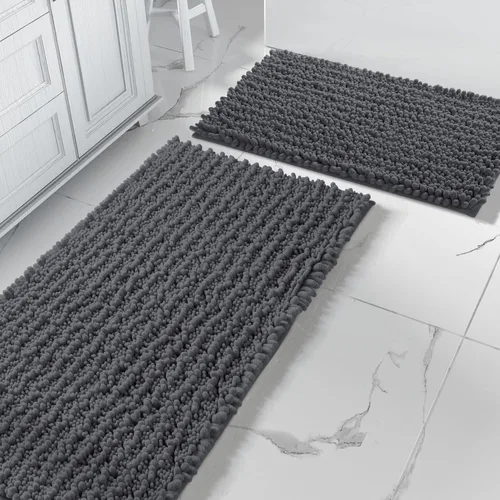 Miniatura 32 de Yimobra - Juego de alfombras de baño de 2 piezas - Alfombra de baño de felpa de lujo extra gruesa de secado rápido, antideslizante súper absorbente