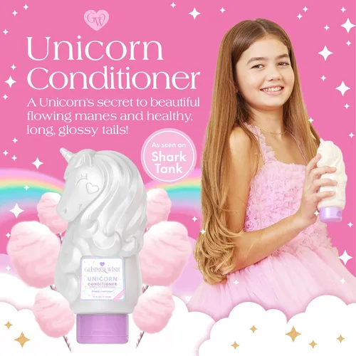 Miniatura 2 de Glimmer Wish - Acondicionador de unicornio para niños, acondicionador libre de parabenos y sulfatos para cabello fuerte y suave, cuidado capilar