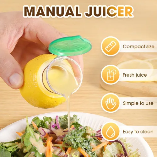 Miniatura 2 de Exprimidor manual de limón, exprimidor de limón con tapa de rosca, extractor de jugo manual con filtro integrado, exprimidor manual de naranja Mezcla