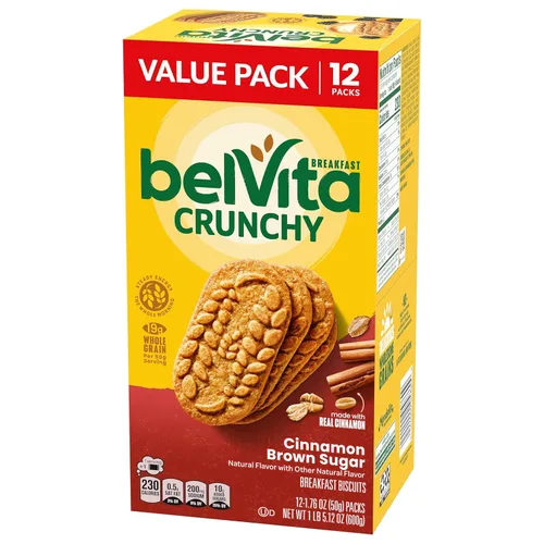 Miniatura 15 de belVita Galletas de desayuno con canela y azúcar morena, 12 paquetes (4 galletas por paquete)
