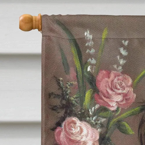 Miniatura 335 de Caroline's Treasures PPP3090GF - Bandera decorativa para jardín de bulldog inglés y otoño, para exteriores, patio, flores, tamaño de jardín