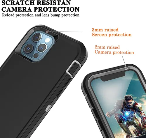 Miniatura 4 de YmhxcY Funda para iPhone 11 Pro Max, a prueba de golpes, a prueba de caídas, a prueba de polvo, 3 capas, duradera, funda de teléfono de protección